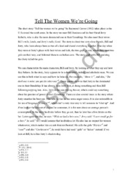 Tell The Women We’re Going | Analyse