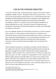 CSR in the fashion industry | Engelsk opgave