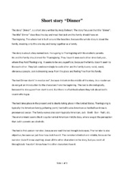 Short story “Dinner” | Essay