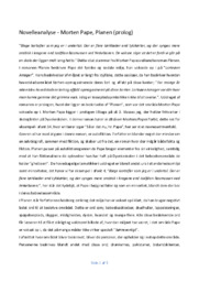 Novelleanalyse | Morten Pape, Planen (prolog)