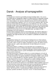 Aalborg film | Kampagnefilm | Analyse