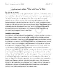 Analyserende artikel | “All is full of love” af Björk
