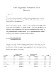 First assignment September 2020 | Germany