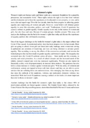Women’s rights & Covid-19 | Engelsk opgave