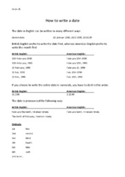 How to write a date in english