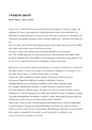 Analysis speech | Barack Obama | Back to school