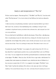 Analysis and interpretation of The Cat