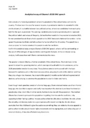 Analytical Essay of Obama’s 2020 DNC speech