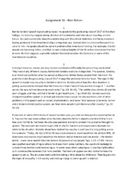 The Bernie Sander speech is a graduating based one