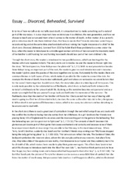 Essay … Divorced, Beheaded, Survived