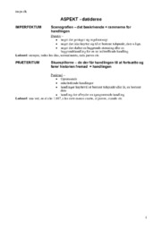 Aspekt imperfektum og preteritum forklaring & øvelse | Opgave