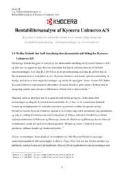 Kyocera Unimerco AS | Rentabilitetsanalyse | VØ Opgave