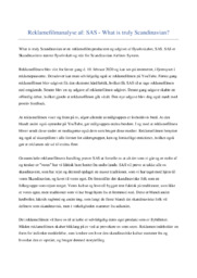 Filmanalyse af- SAS | What is truly Scandinavian