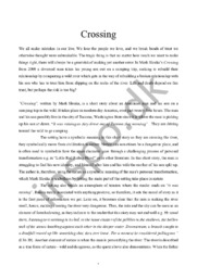 Crossing | Essay