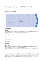Intern og ekstern analyse, samt SWOT af Søstrene Grene