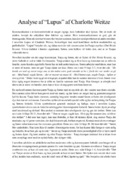 Analyse af Lupus | Charlotte Weitze