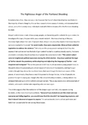 The Righteous Anger of the Parkland Shooting