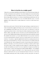 How is it to live in a trailer park | Engelsk opgave