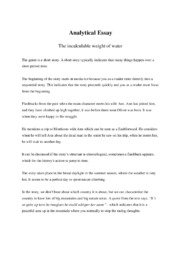 The incalculable weight of water | Essay