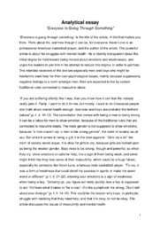 Everyone Is Going Through Something | Analytical essay