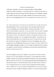 Macbeth Five-paragraph essay