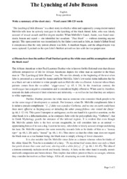 The lynching of Jube Benson | Essay