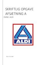 Aldi Case | Skriftlig Opgave | Afsætning Noter