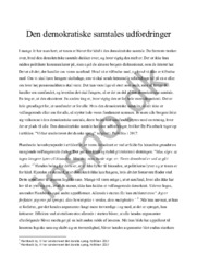 Den demokratiske samtales udfordringer | Dansk