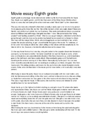 Movie essay Eighth grade | Engelsk