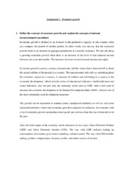 Assignment 1 | Economic growth
