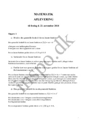 Matematik aflevering | lineær funktion