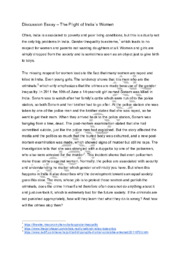 The Plight of India´s Women | Discussion Essay