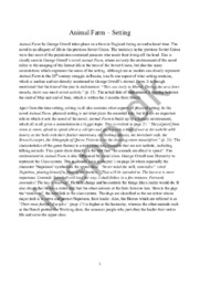 Animal Farm – Setting | Engelsk