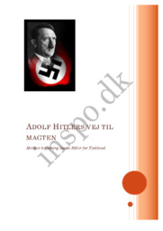 Adolf hitlers vej til magten | DHO