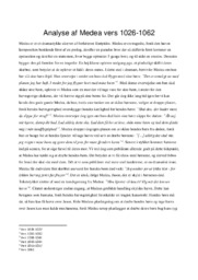 Analyse af Medea vers 1026-1062 | Oldtidskundskab
