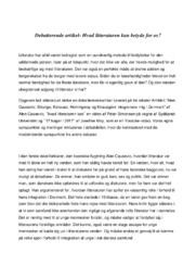 Debatterende artikel | Hvad litteraturen kan betyde for os