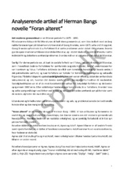 Analyserende artikel ”Foran alteret” | Herman Bangs novelle