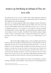 Den der lever stille | Analyse | Leonora Christina Skov