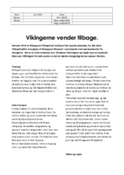 Vikingerne vender tilbage | Dansk Opgave