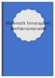 Konfidensintervaller | Matematik rapport