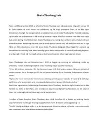 Greta Thunberg tale | Analyse