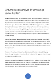 Om nye og gamle bryster | Argumentationsanalyse