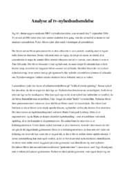 Tv-nyhedsudsendelse | Analyse | DR1