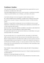 Traditioner i familien | Dansk Opgave