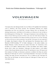 Volkswagen | Eines Globalen deutschen Unternehmens | Tysk