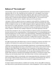 Referat af ‘The inside job’