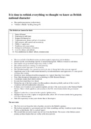 Rethink the British national character | Engelsk noter