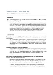 The environment | Assignment