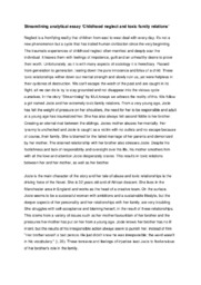 Analytical essay ‘Childhood neglect and toxic family relations