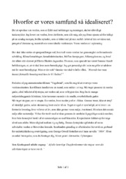 Hvorfor er vores samfund så idealiseret | Essay